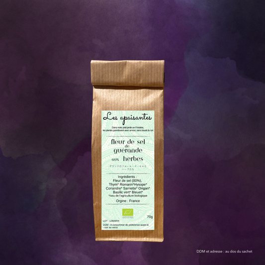 Organic Fleur de sel de Guérande with aromatic herbs 